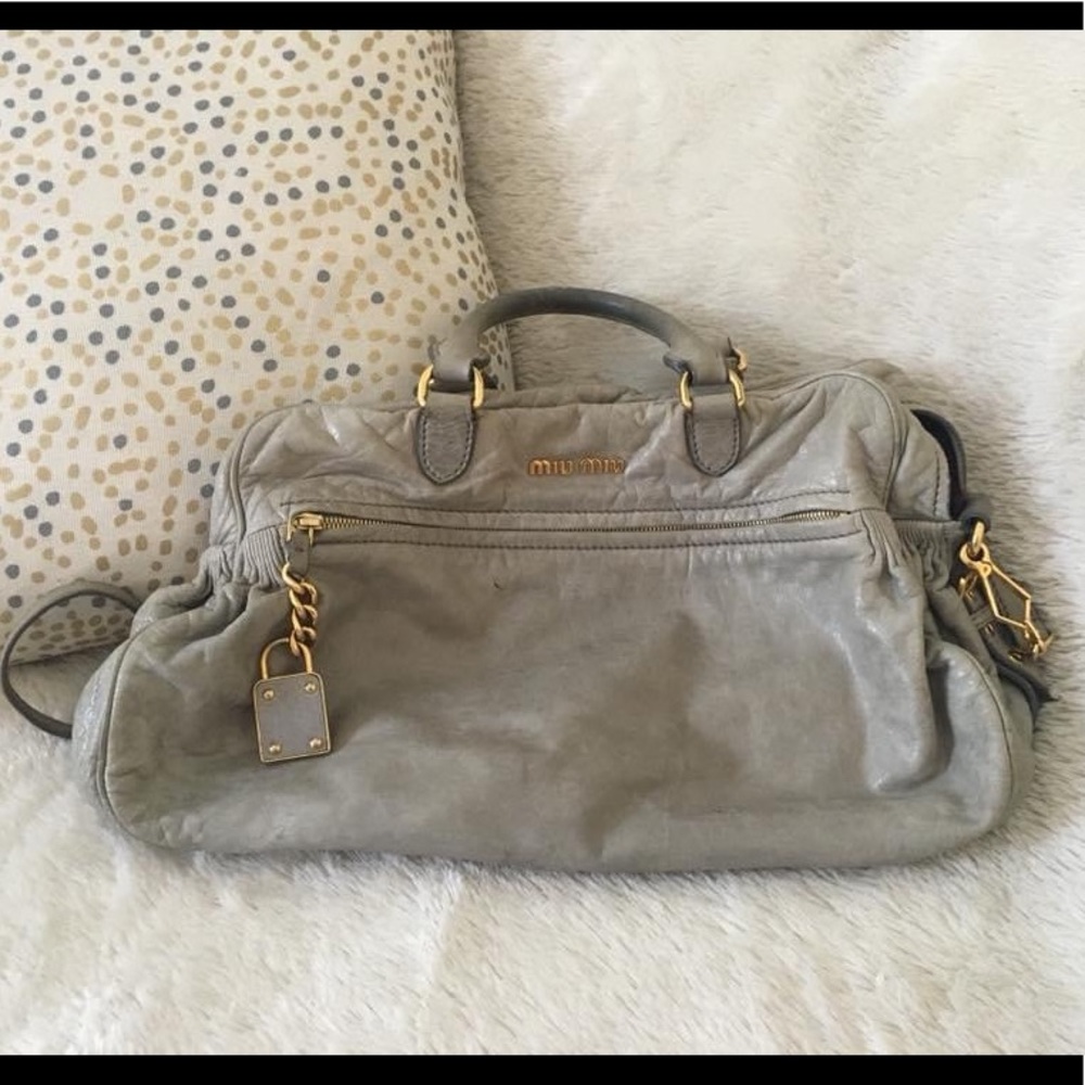 Miu miu nappal leather charm satchel